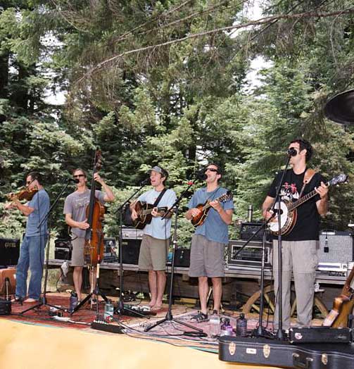 Wedding band on the forest stage. -- 